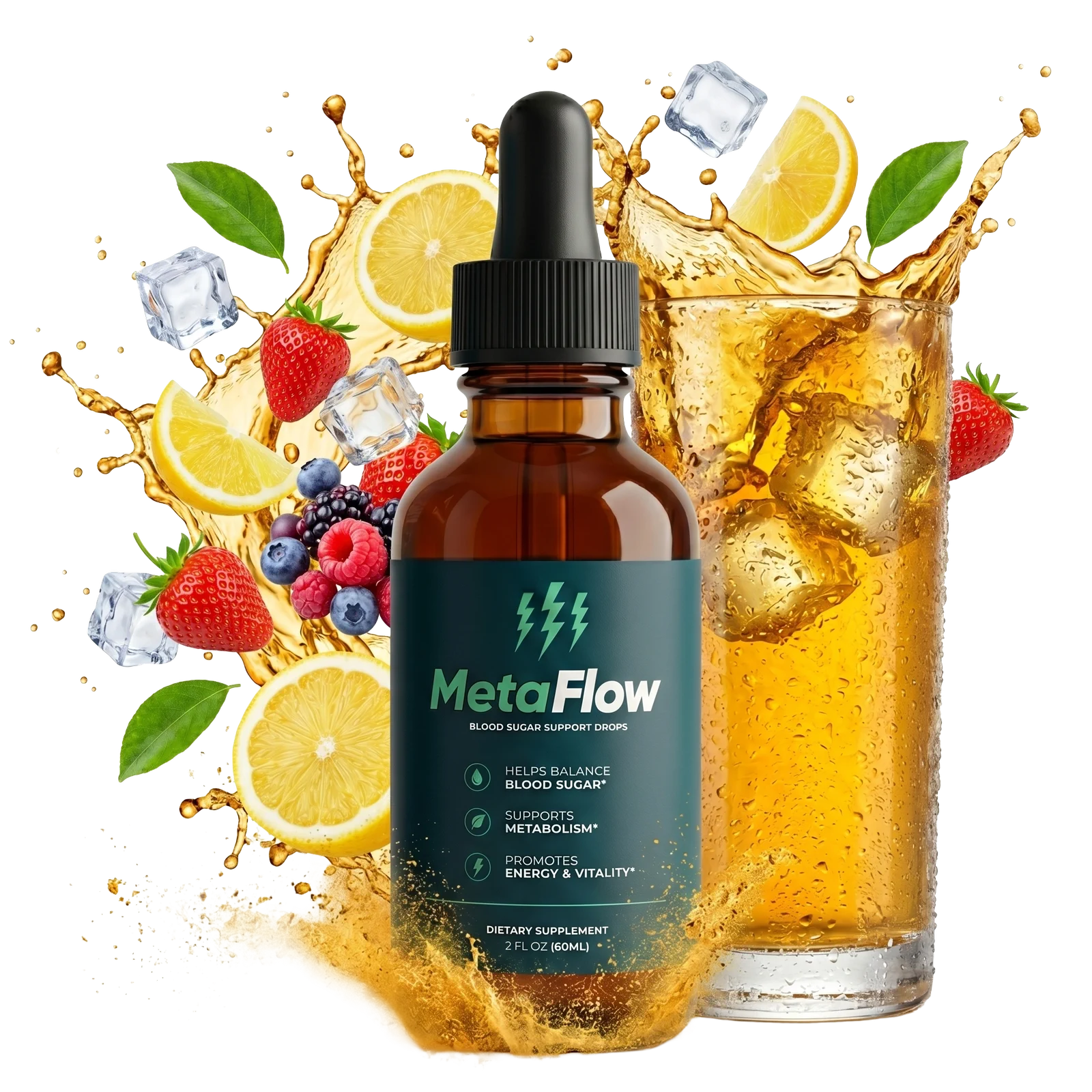 MetaFlow Blood Sugar Support Drops - Natural Liquid Supplement for Blood Sugar Balance